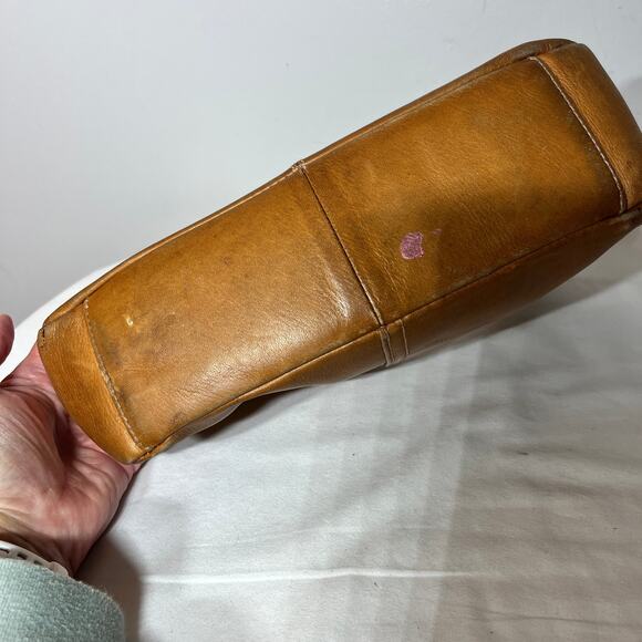 VTG Y2K Stone Mountain Brown Leather Hobo Bag Shoulder Purse Small Grunge 11x8 - Picture 3 of 10